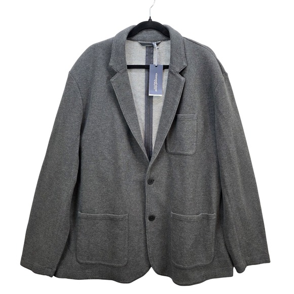 Vineyard Vines Mens XXL Solid Pique Knit Blazer Charcoal Gray Sport Coat NEW